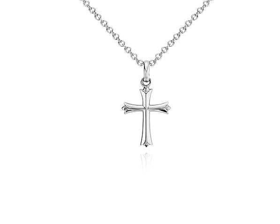 Necklaces | Blue Nile Children'S Fancy Cross Pendant In Sterling Silver