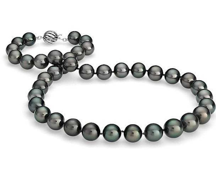 Necklaces | Blue Nile Tahitian Cultured Pearl Strand Necklace In 18K White Gold (10.0-12.5Mm)