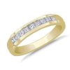 Men'S Rings | Blue Nile Channel Set Princess Cut Diamond Men'S Wedding Ring In 14K Yellow Gold (5/8 Ct. Tw.)