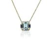 Necklaces | Blue Nile Aquamarine And Sapphire Octagon Pendant In 14K Yellow Gold