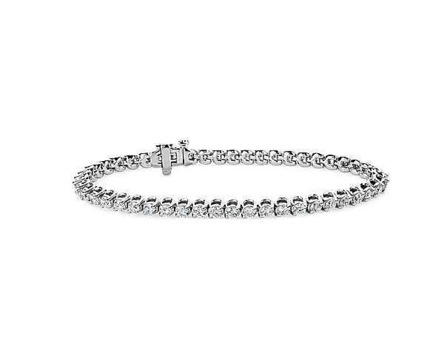 Bracelets | Blue Nile Two-Prong Diamond Tennis Bracelet In 14K White Gold (5 Ct. Tw.)