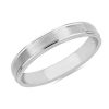 Men'S Rings | Blue Nile Brushed Inlay Wedding Ring In 14K White Gold (4Mm)