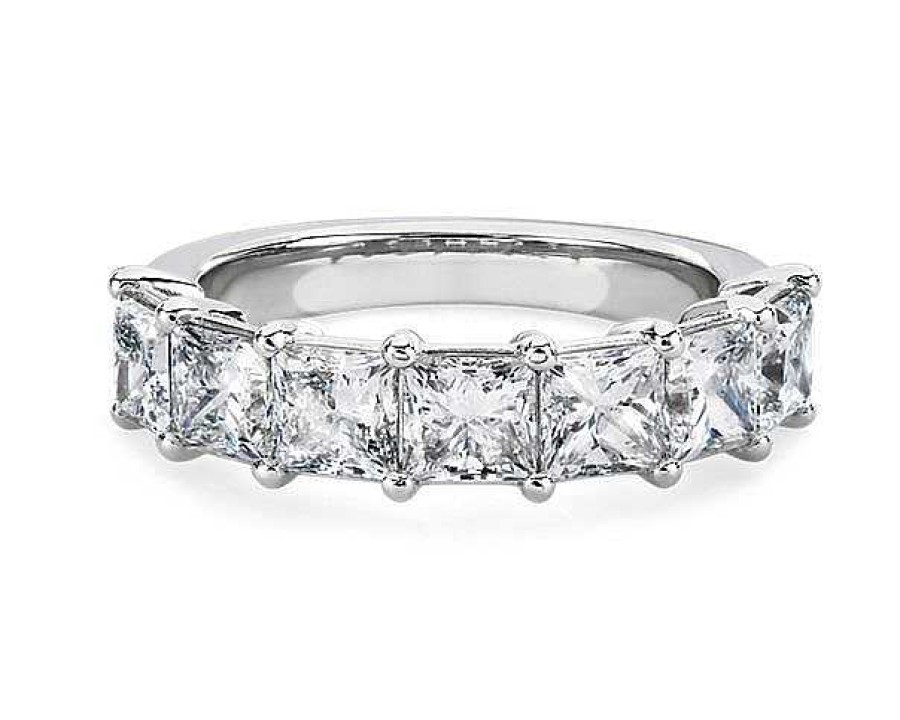 Women'S Rings | Blue Nile Seven Stone Princess Diamond Ring In Platinum (3 Ct. Tw.)