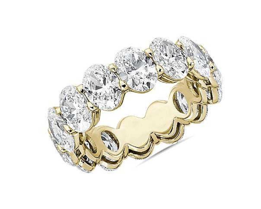 Women'S Rings | Blue Nile Oval Cut Diamond Eternity Ring In 14K Yellow Gold (8 Ct. Tw.)