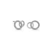 Earrings | Blue Nile Mini Duet Circle Diamond Earrings In 14K White Gold