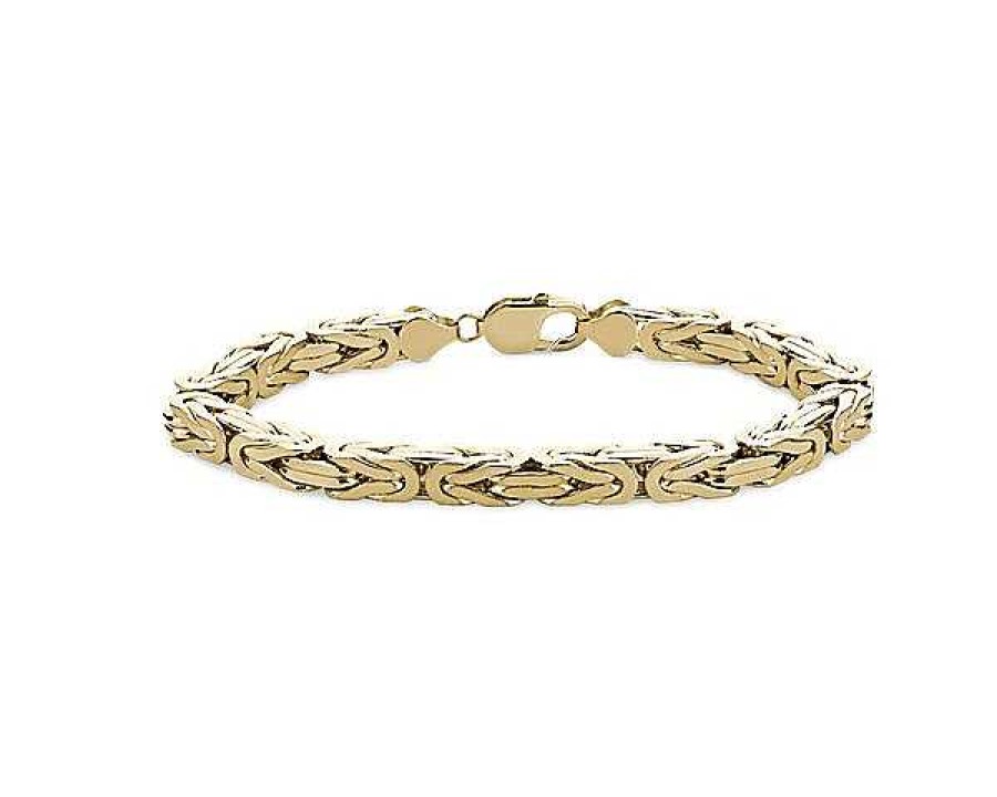 Bracelets | Blue Nile 8" Byzantine Chain Bracelet In 14K Yellow Gold (6.5 Mm)