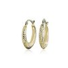 Earrings | Blue Nile Textured Graduated Hoop Earrings In 14K Yellow Gold