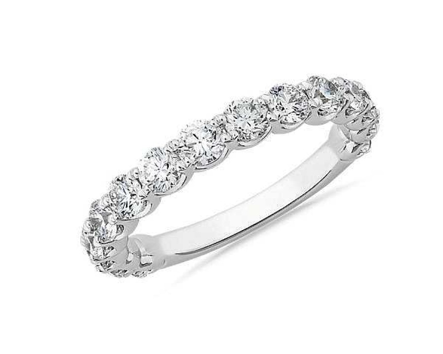 Women'S Rings | Blue Nile Selene Three-Quarter Diamond Anniversary Ring In 14K White Gold (1 1/2 Ct. Tw.)