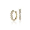 Earrings | Blue Nile Petite Diamond Milgrain Hoop Earrings In 14K Yellow Gold (1/4 Ct. Tw.)