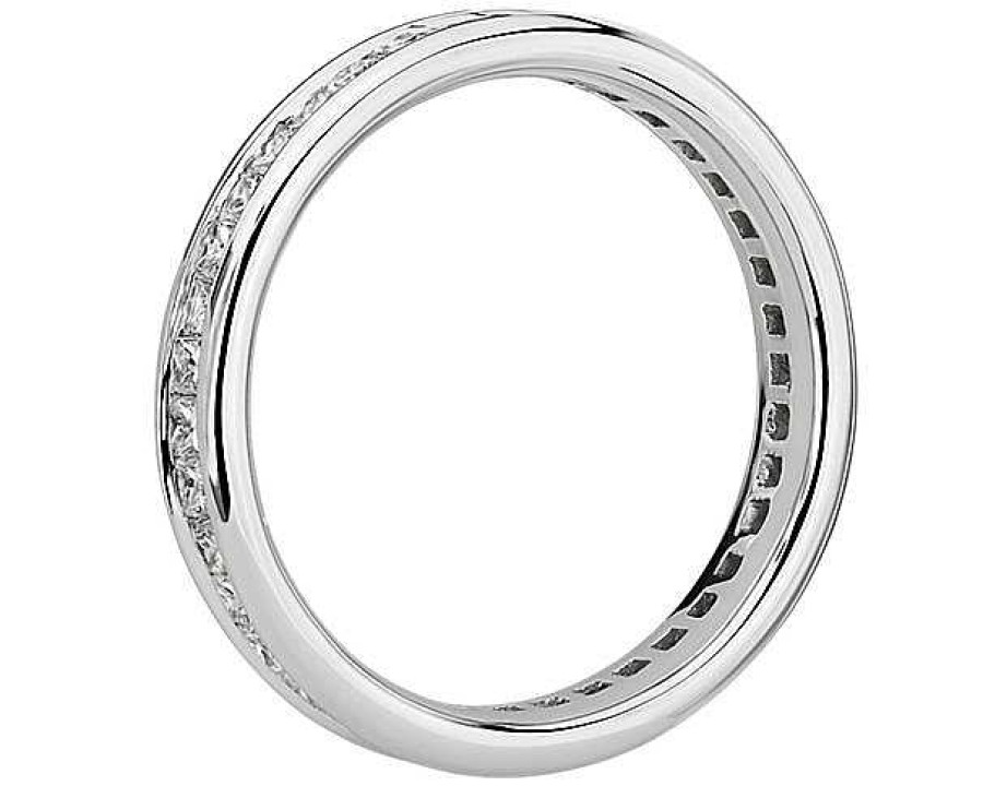 Women'S Rings | Blue Nile Channel Set Princess-Cut Diamond Eternity Ring In 14K White Gold (1 Ct. Tw.)