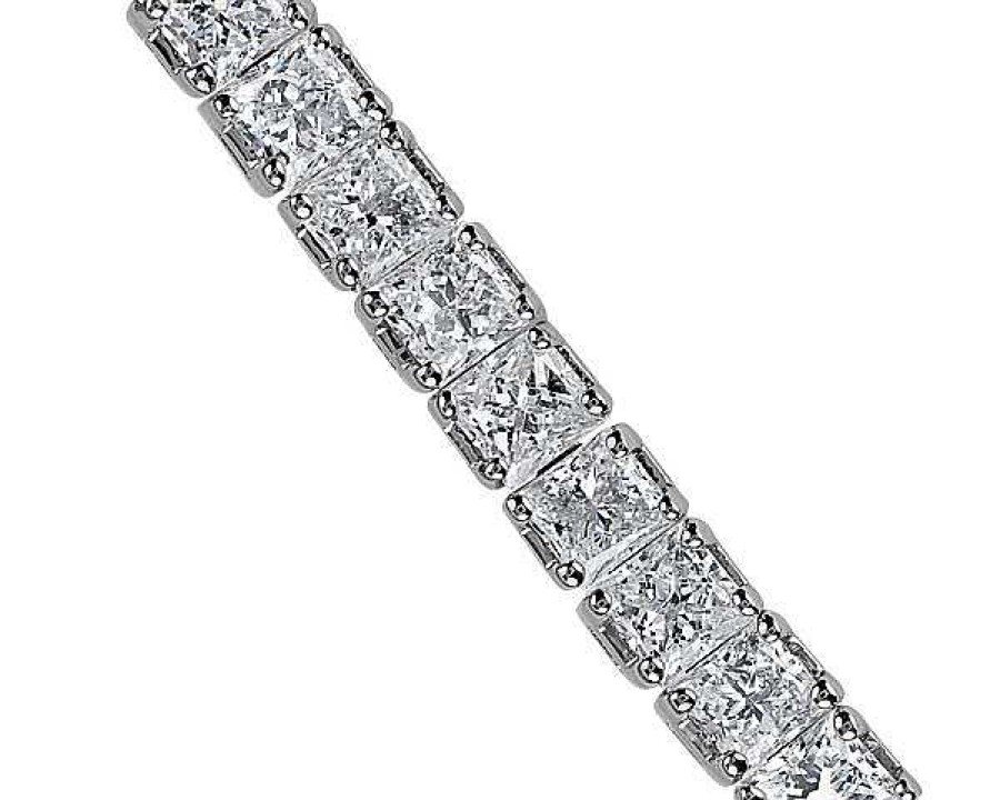 Bracelets | Blue Nile Lab Grown Diamond Princess-Cut Tennis Bracelet In 14K White Gold (5 Ct. Tw.)