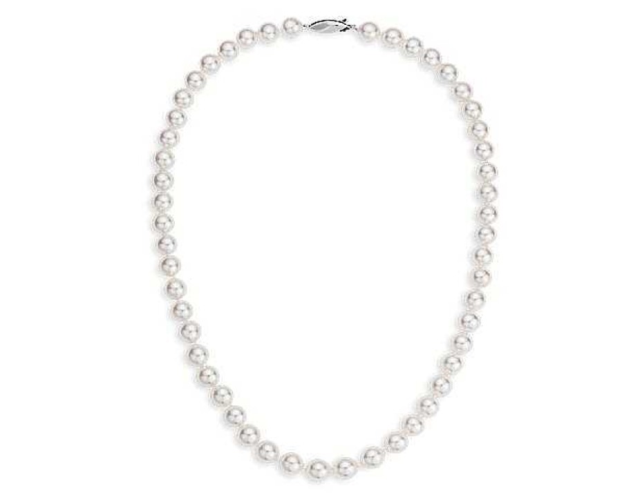 Necklaces | Blue Nile 18" Classic Akoya Cultured Pearl Strand Necklace In 18K White Gold (8.0-8.5Mm)