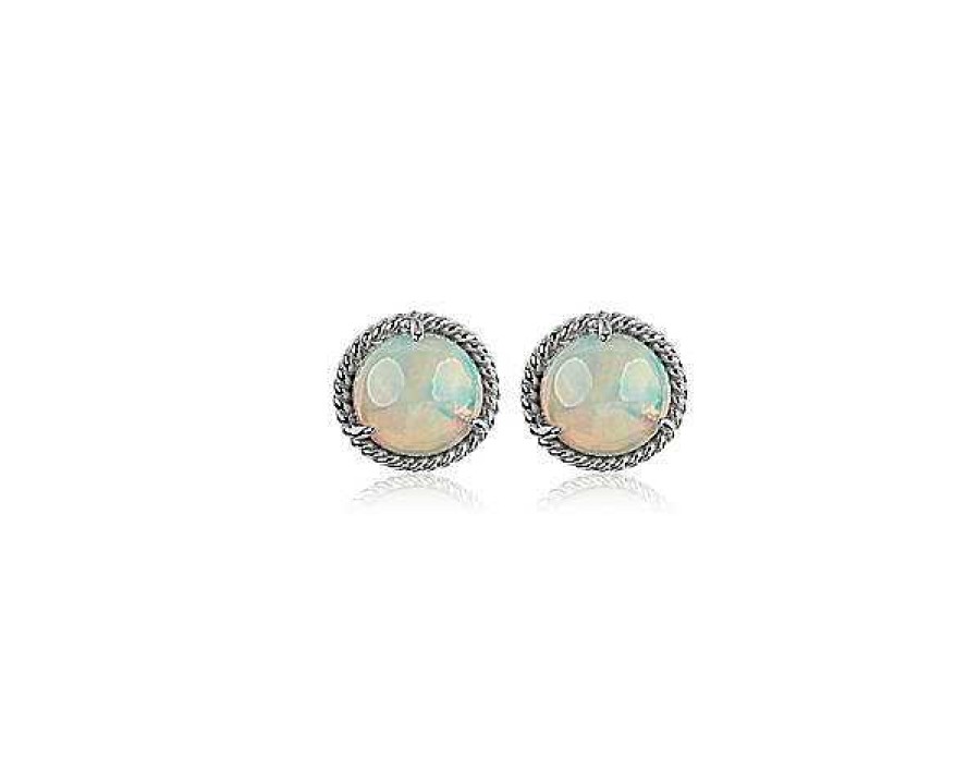 Earrings | Blue Nile Opal Rope Stud Earrings In Sterling Silver (7Mm)