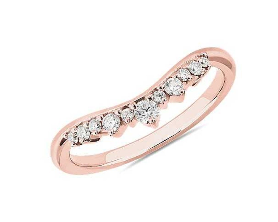 Rings | Blue Nile Curved Tiara Edge Stackable Ring In 18K Rose Gold