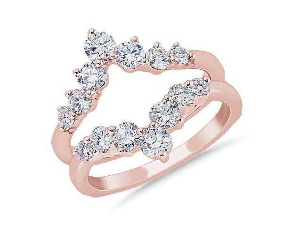 Women'S Rings | Blue Nile Pointed Crown Diamond Ring Insert In 14K Rose Gold (1 1/2 Ct. Tw.)