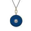 Necklaces | Blue Nile Monica Rich Kosann Blue Enamel Locket With Bezel Set White Topaz In 18K Yellow Gold And Sterling Silver