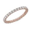 Women'S Rings | Blue Nile Comfort Fit Round Brilliant Diamond Eternity Ring In 14K Rose Gold (1 Ct. Tw.)