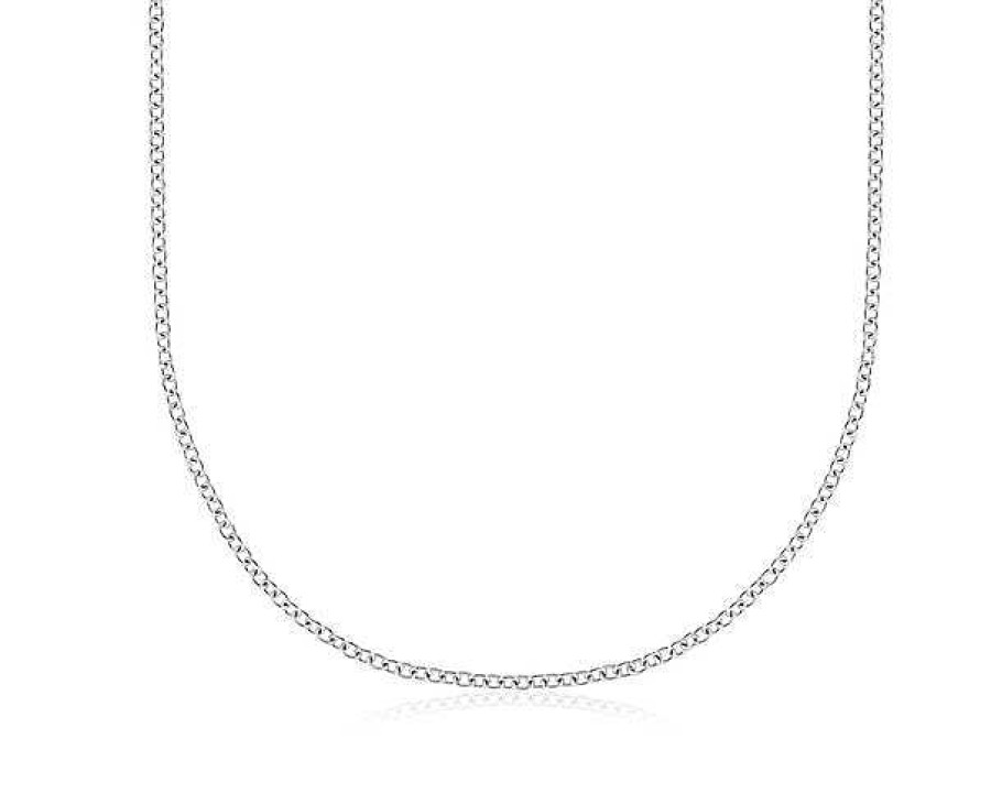 Necklaces | Blue Nile 16" Cable Chain In 18K White Gold (1.15Mm)