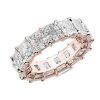 Women'S Rings | Blue Nile Radiant Cut Diamond Eternity Ring In 14K Rose Gold (10 1/2 Ct. Tw.)