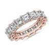 Women'S Rings | Blue Nile Lab Grown Diamond Princess Cut Eternity Ring In 14K Rose Gold (7 Ct. Tw.)