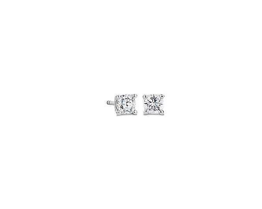 Earrings | Blue Nile Cushion Diamond Stud Earrings In 14K White Gold (1/2 Ct. Tw.) G/Si