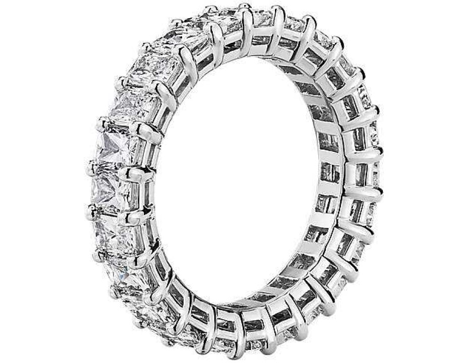 Women'S Rings | Blue Nile Radiant Cut Diamond Eternity Ring In 14K White Gold (4 Ct. Tw.)