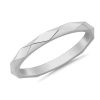 Women'S Rings | Blue Nile Stackable Beveled Triangle High Finish Ring In 18K White Gold (2Mm)