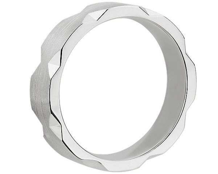 Rings | Blue Nile Contemporary Hexagon Cut Stackable Ring In 18K White Gold (5Mm)