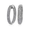 Earrings | Blue Nile Diamond Rollover Hoop Earrings In 14K White Gold (7 1/2 Ct. Tw.)