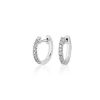 Earrings | Blue Nile Petite Diamond Huggie Hoop Earrings In 14K White Gold (1/4 Ct. Tw.)