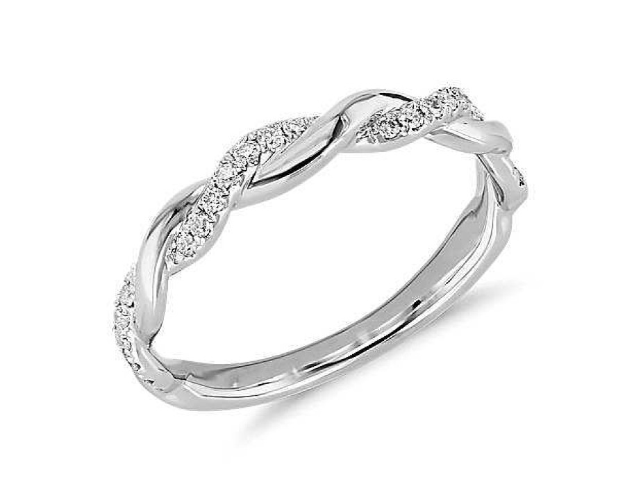 Rings | Blue Nile Zac Zac Posen Twisting Diamond Ring In 14K White Gold (2.6 Mm, 1/5 Ct. Tw.)