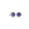 Earrings | Blue Nile Tanzanite And Micropav Diamond Stud Earrings In 14K White Gold (5Mm)