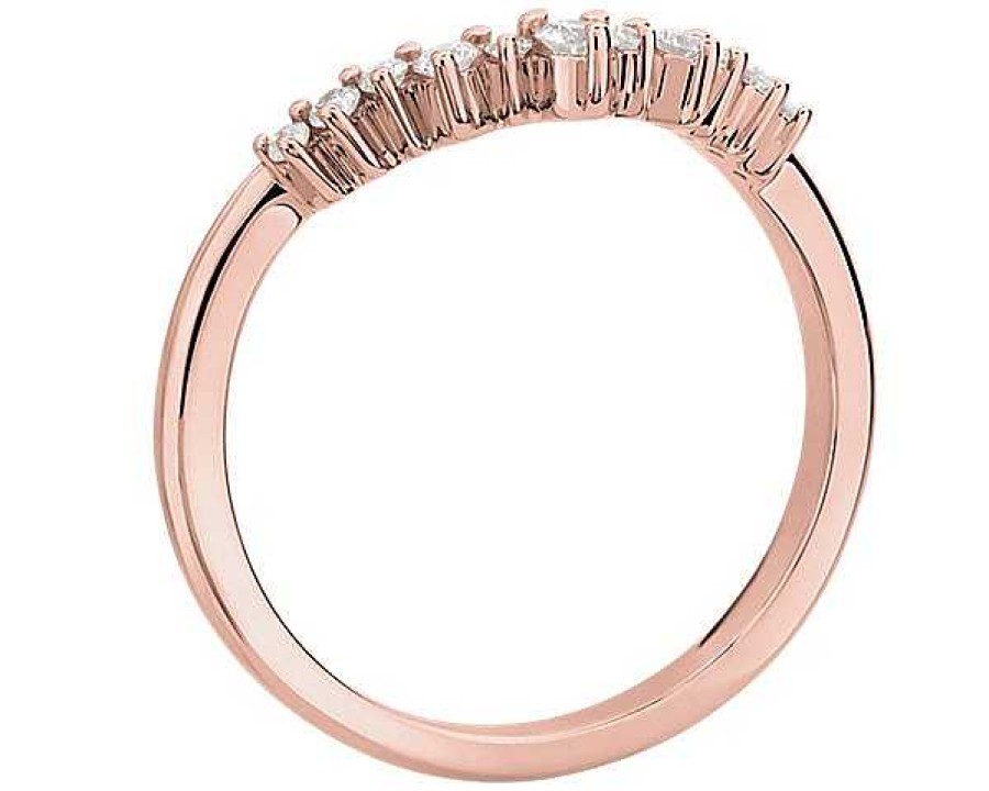 Rings | Blue Nile Curved Tiara Edge Stackable Ring In 14K Rose Gold