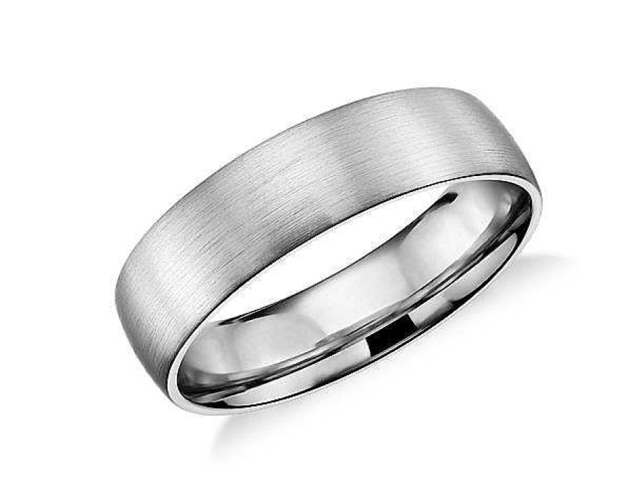 Men'S Rings | Blue Nile Matte Classic Wedding Ring In 14K White Gold (6Mm)