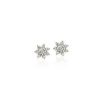 Earrings | Blue Nile Mini Aquamarine Earrings With Diamond Blossom Halo In 14K Rose Gold (3.5Mm)