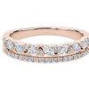 Rings | Blue Nile Two Row Diagonal Marquise And Pave Diamond Band In 14K Rose Gold (3/8 Ct)