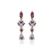 Earrings | Blue Nile Rhodolite And Amethyst Mixed Shape Drop Earrings In 14K Yellow Gold