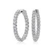 Earrings | Blue Nile Selene Diamond Eternity Hoop Earrings In 14K White Gold (3 1/2 Ct. Tw.)