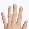 Rings | Blue Nile Baguette Sapphire And Diamond Pav Stacking Ring In 14K White Gold (3.5X2Mm)