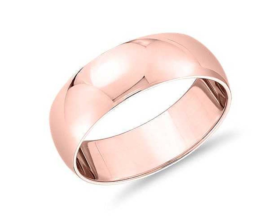 Men'S Rings | Blue Nile Classic Wedding Ring In 14K Rose Gold (7Mm)