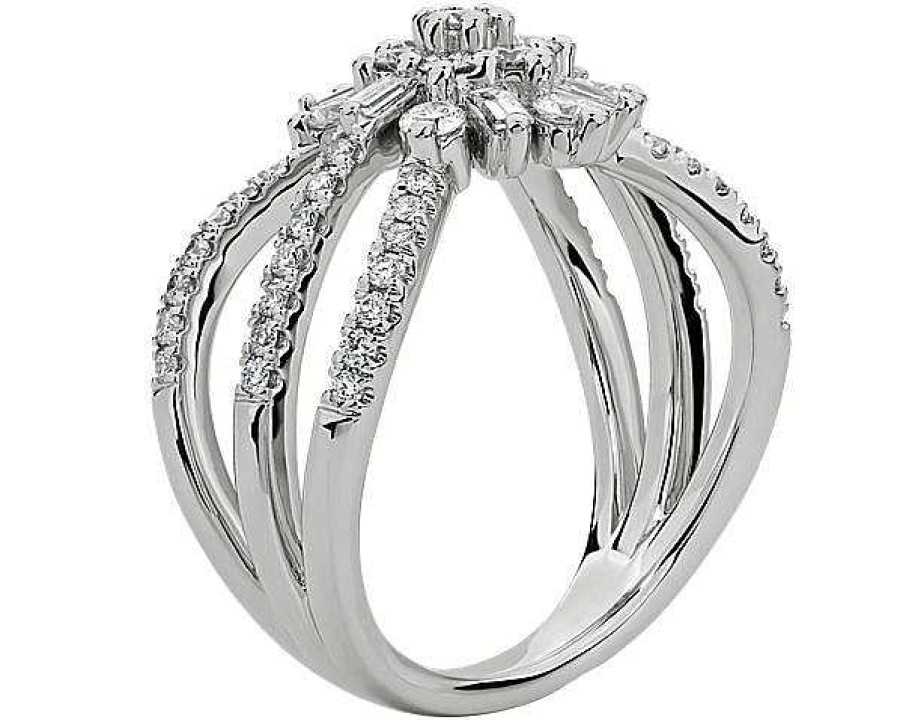 Rings | Blue Nile Floral Burst Diamond Fashion Ring In 14K White Gold (3/4 Ct. Tw.)