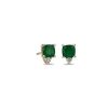 Earrings | Blue Nile Cushion Cut Emerald And Diamond Earrings In 14K Yellow Gold (5Mm)