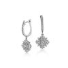 Earrings | Blue Nile Diamond Starburst Drop Earring In 14K White Gold (1 Ct. Tw.)