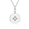 Necklaces | Blue Nile White Enamel Locket With Blue Topaz Detail In Sterling Silver