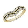 Women'S Rings | Blue Nile Regal Curved Diamond Ring In 14K Yellow Gold (1/4 Ct. Tw.)