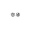 Earrings | Blue Nile Round Hidden Halo Diamond Stud Earrings In 14K White Gold (1 Ct. Tw.)