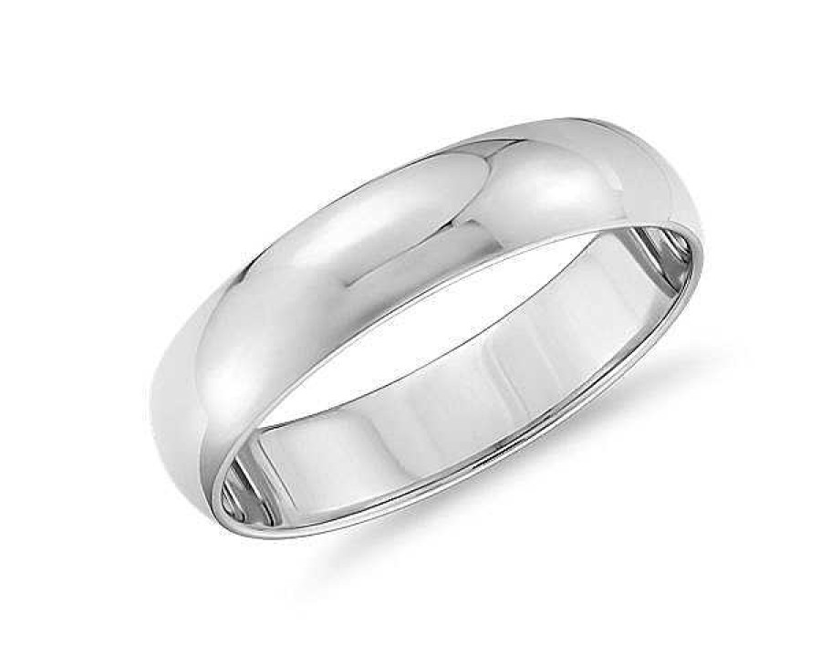 Men'S Rings | Blue Nile Classic Wedding Ring In 14K White Gold (5Mm)