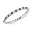 Women'S Rings | Blue Nile Riviera Pav Ruby And Diamond Ring In Platinum (1.5 Mm)