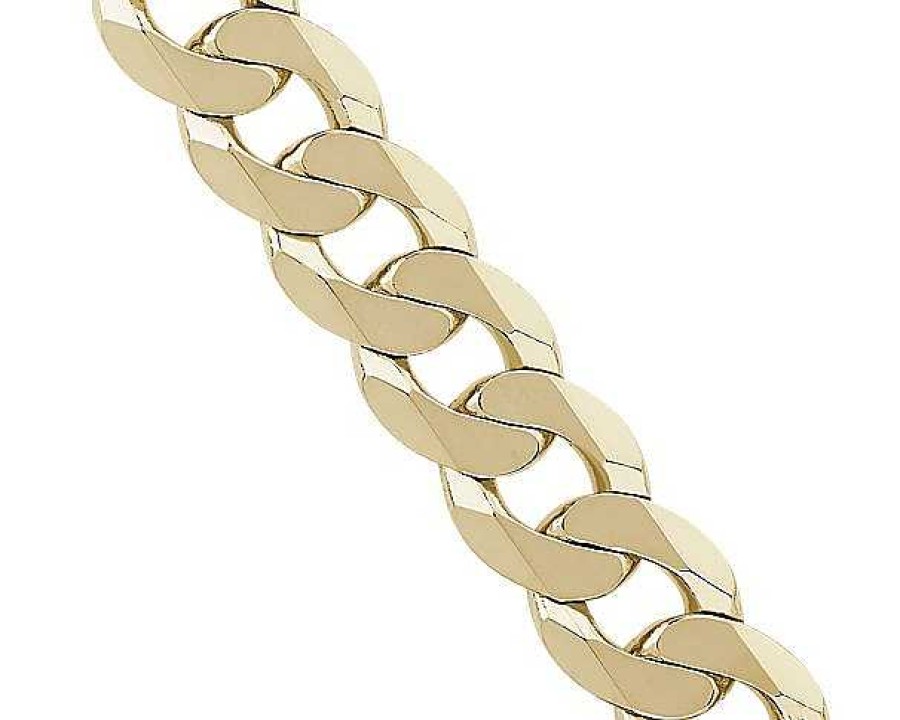 Bracelets | Blue Nile 8" Flat Beveled Curb Chain Bracelet In 14K Yellow Gold (7.25 Mm)