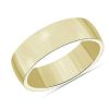 Men'S Rings | Blue Nile Low Dome Comfort Fit Wedding Ring In 14K Yellow Gold (7Mm)